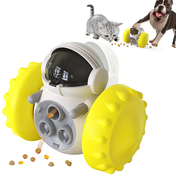 TreatTumble™ Interactive Tumbler Food Dispenser Pet Toy - districtoasis - Yellow
