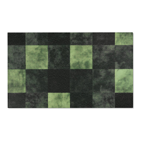 Verdant Grid Rug - Nature-Inspired Modern Geometry