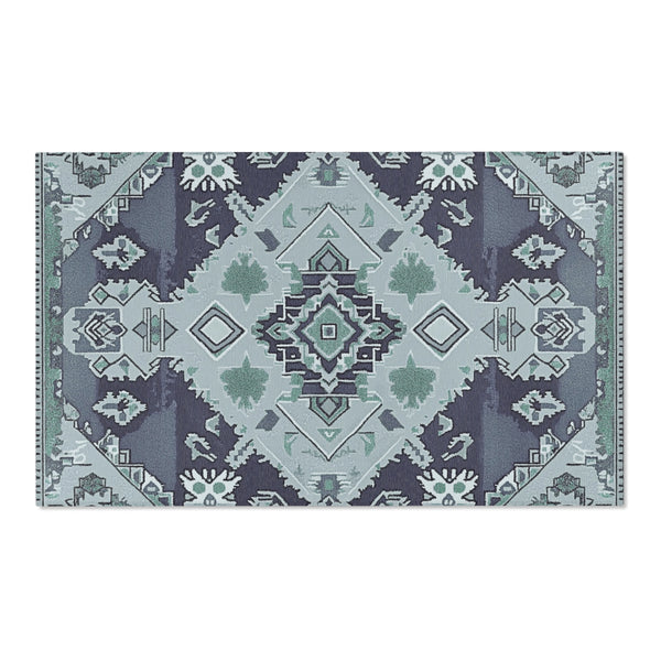 Blue Serenity Meadow Rug - Nature-Inspired Tranquility