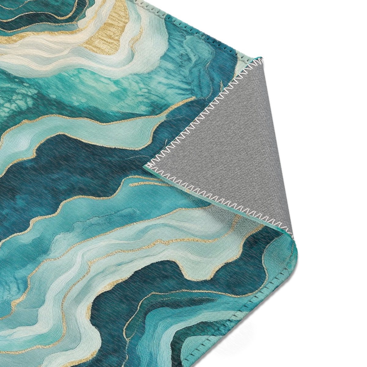 Turquoise Drift Rug - Coastal Elegance in Motion