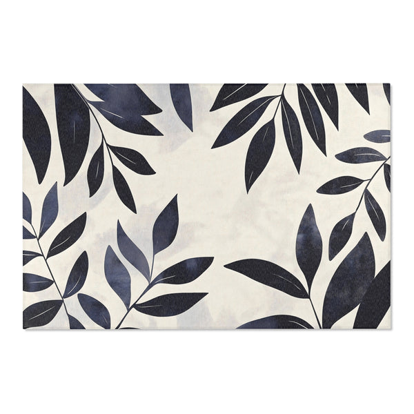 Modern Botanical Rug - Leaf Patterned Indoor Home Décor