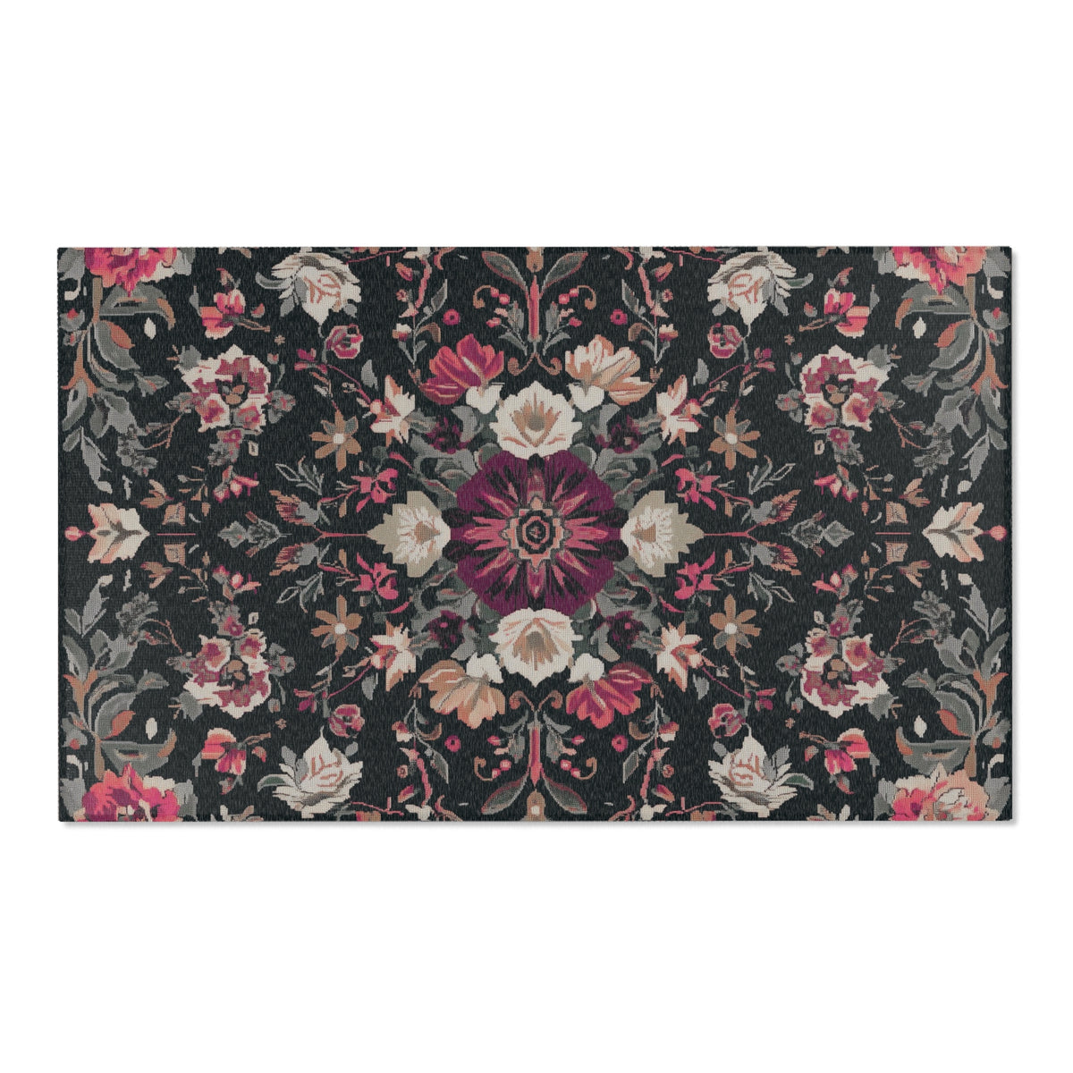 Cherry Midnight Bloom Rug - Nature-Inspired Elegance