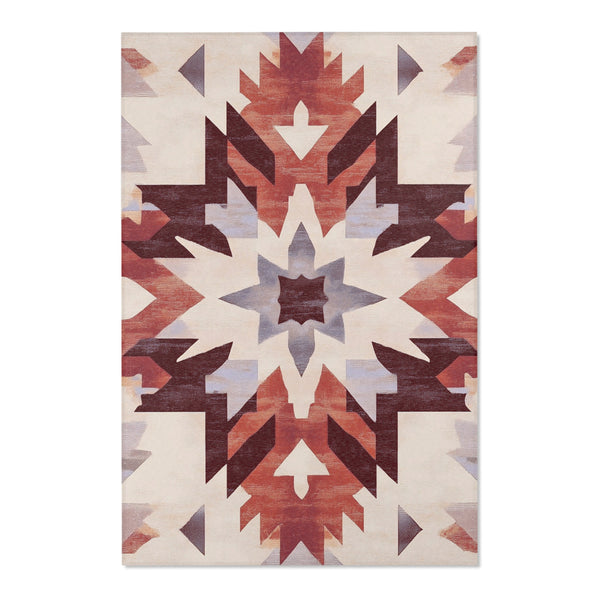 Bohemian Burgundy Luxe Rug - Nature-Inspired Artistic Décor