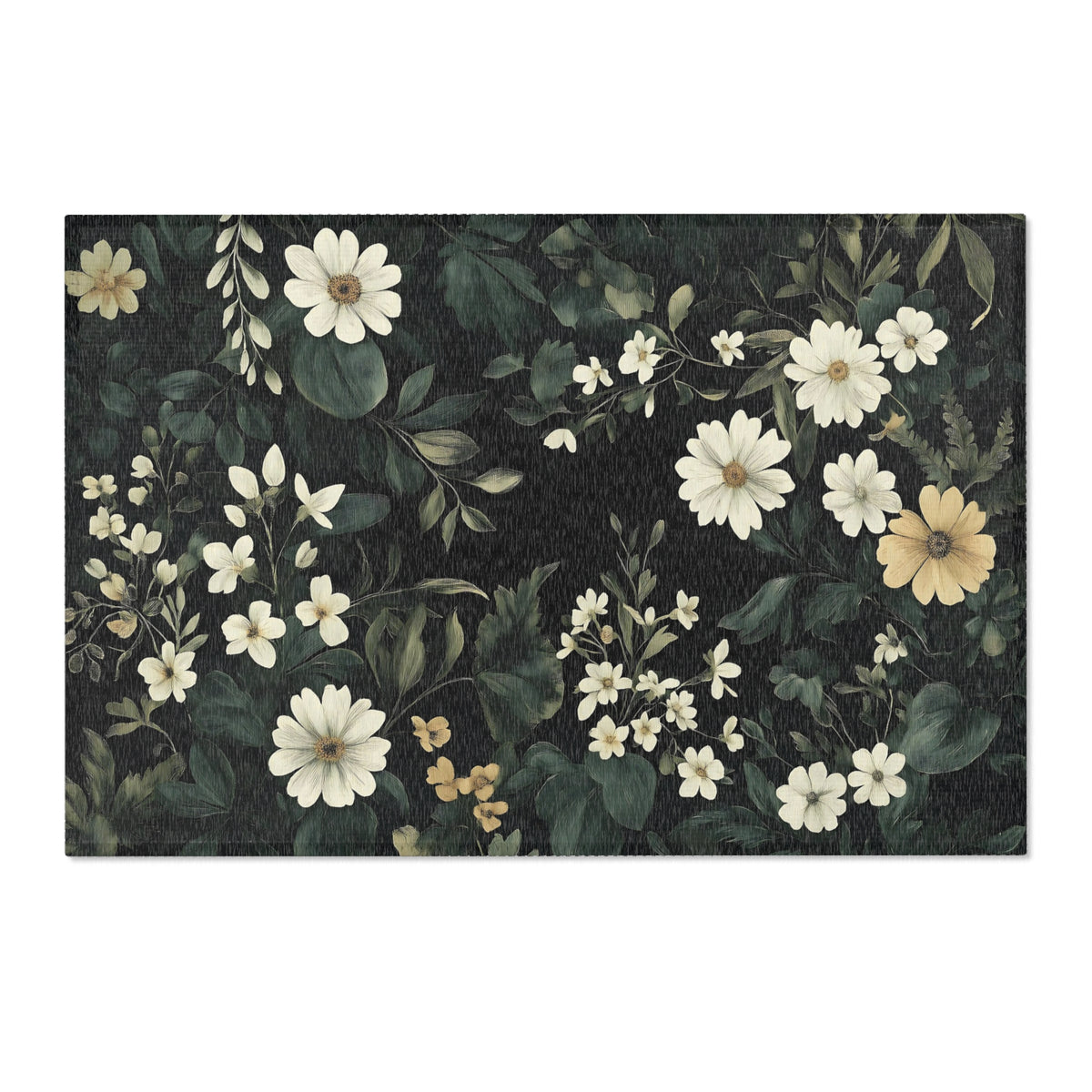 Floral Area Rug - Elegant Botanical Design for Home Decor