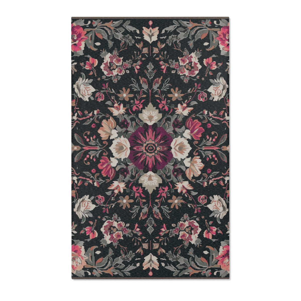 Cherry Midnight Bloom Rug - Nature-Inspired Elegance