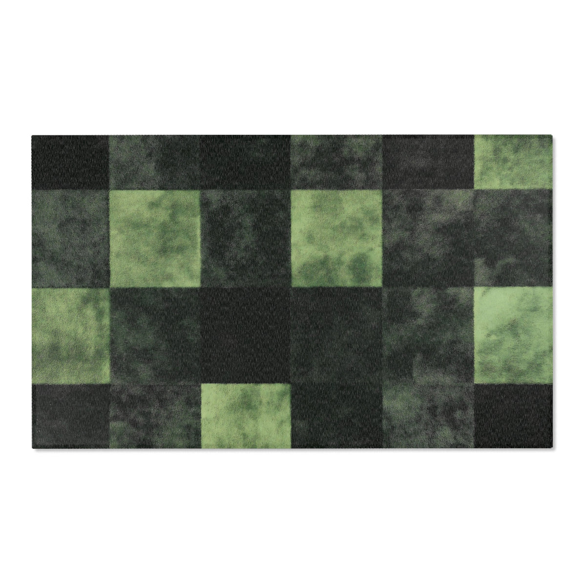 Green Checkerboard Area Rug - Modern Home Decor for Cozy Spaces