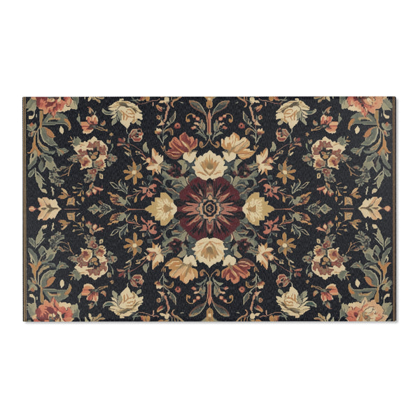 Midnight Bloom Rug - Nature-Inspired Nocturnal Elegance