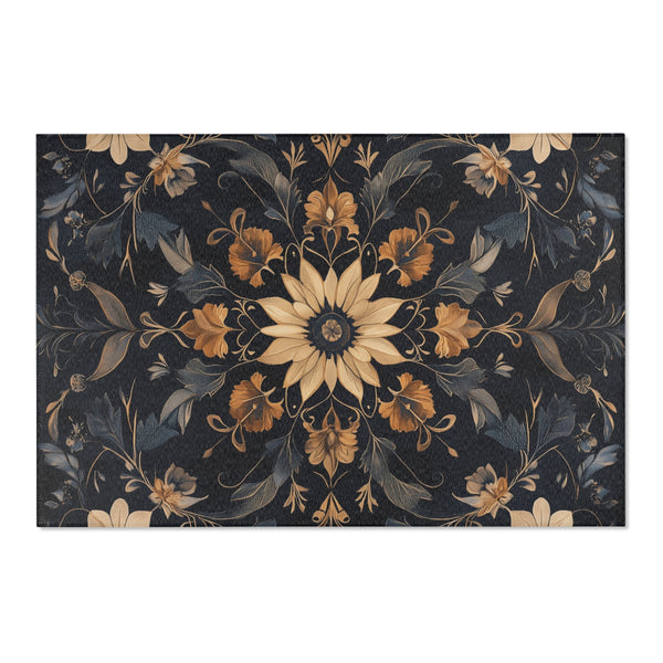 Exotic Dark Flora – Nature-Inspired Area Rug