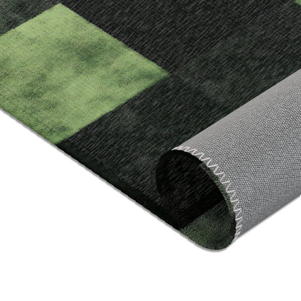 Green Checkerboard Area Rug - Modern Home Decor for Cozy Spaces