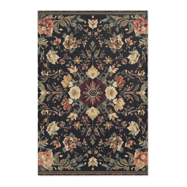 Midnight Bloom Rug - Nature-Inspired Nocturnal Elegance