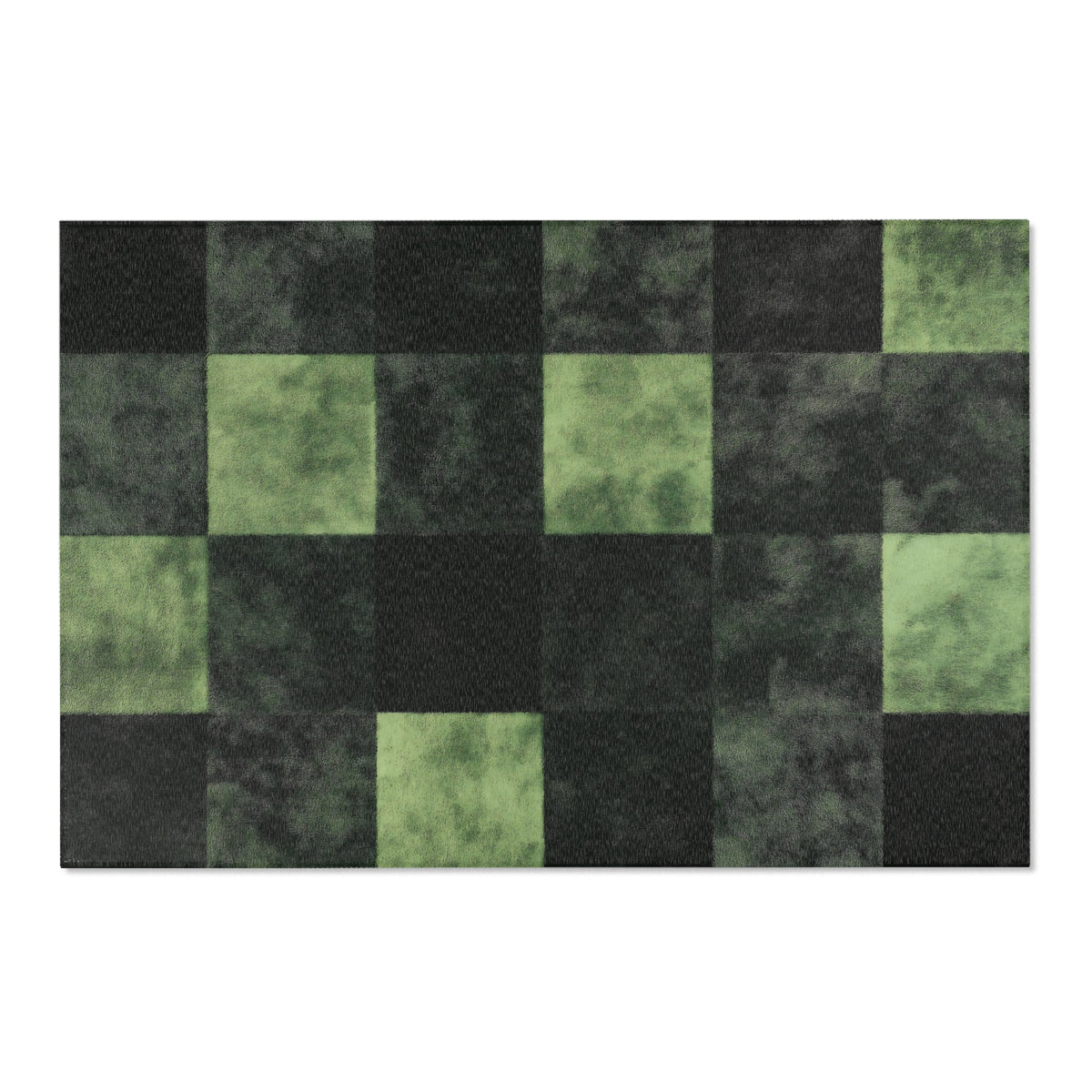 Green Checkerboard Area Rug - Modern Home Decor for Cozy Spaces