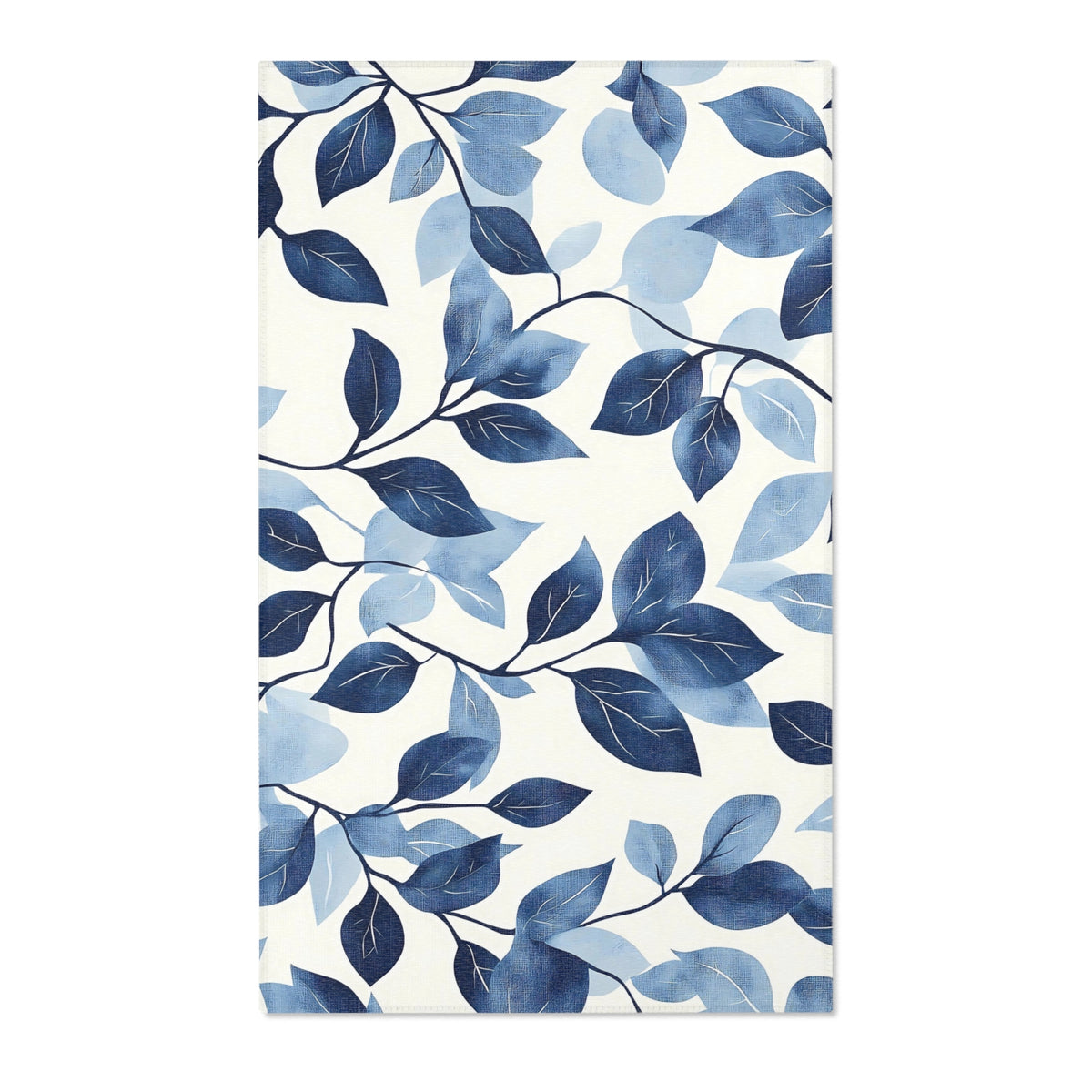 Serenity Blue Leaf Rug - Nature-Inspired Modern Elegance