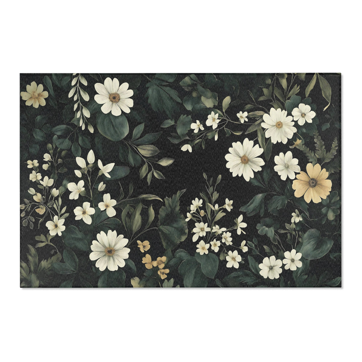 Floral Area Rug - Elegant Botanical Design for Home Decor