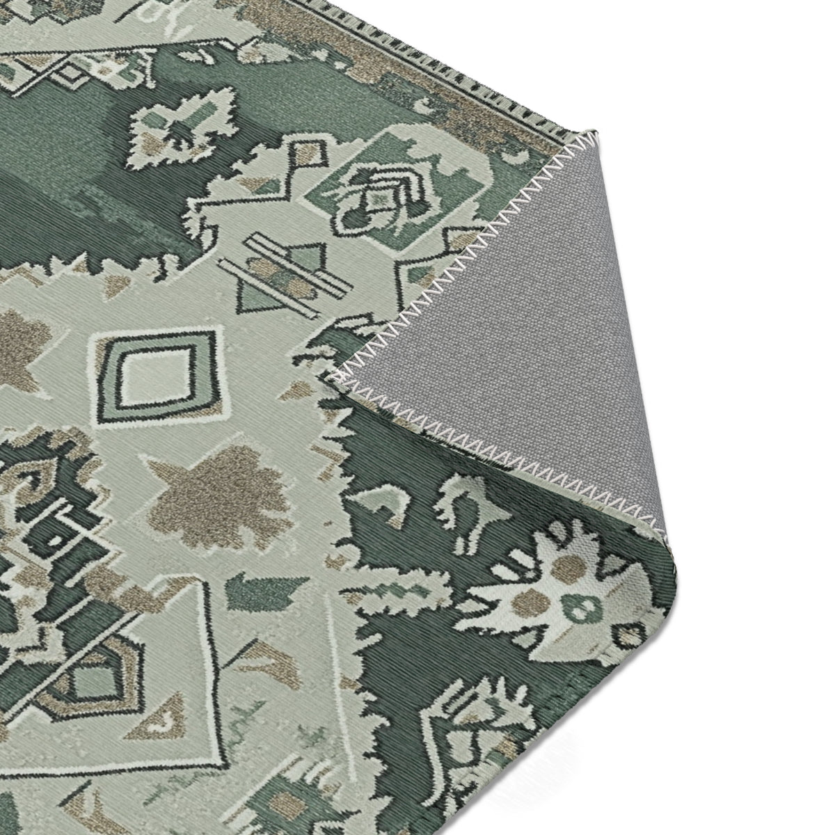 Green Serenity Meadow Rug - Nature-Inspired Elegance