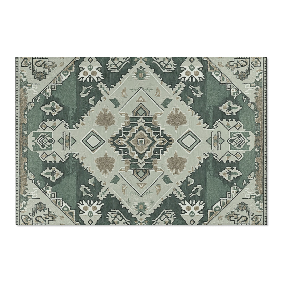 Green Serenity Meadow Rug - Nature-Inspired Elegance