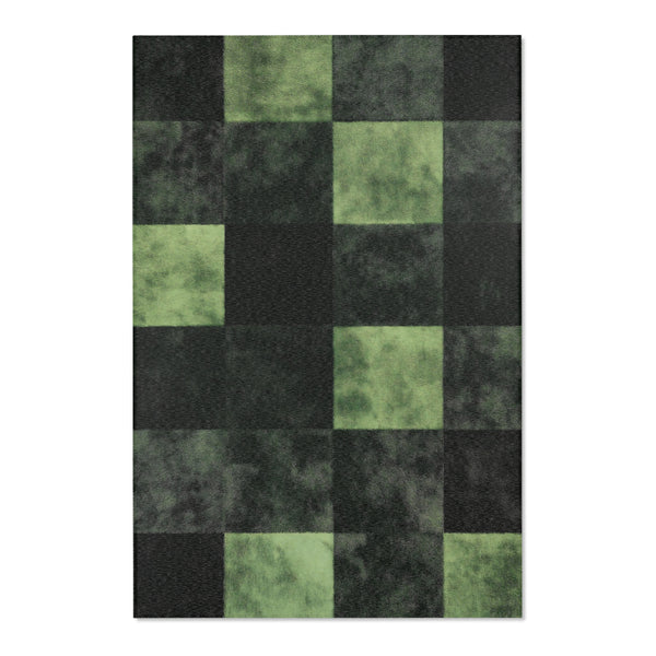 Verdant Grid Rug - Nature-Inspired Modern Geometry