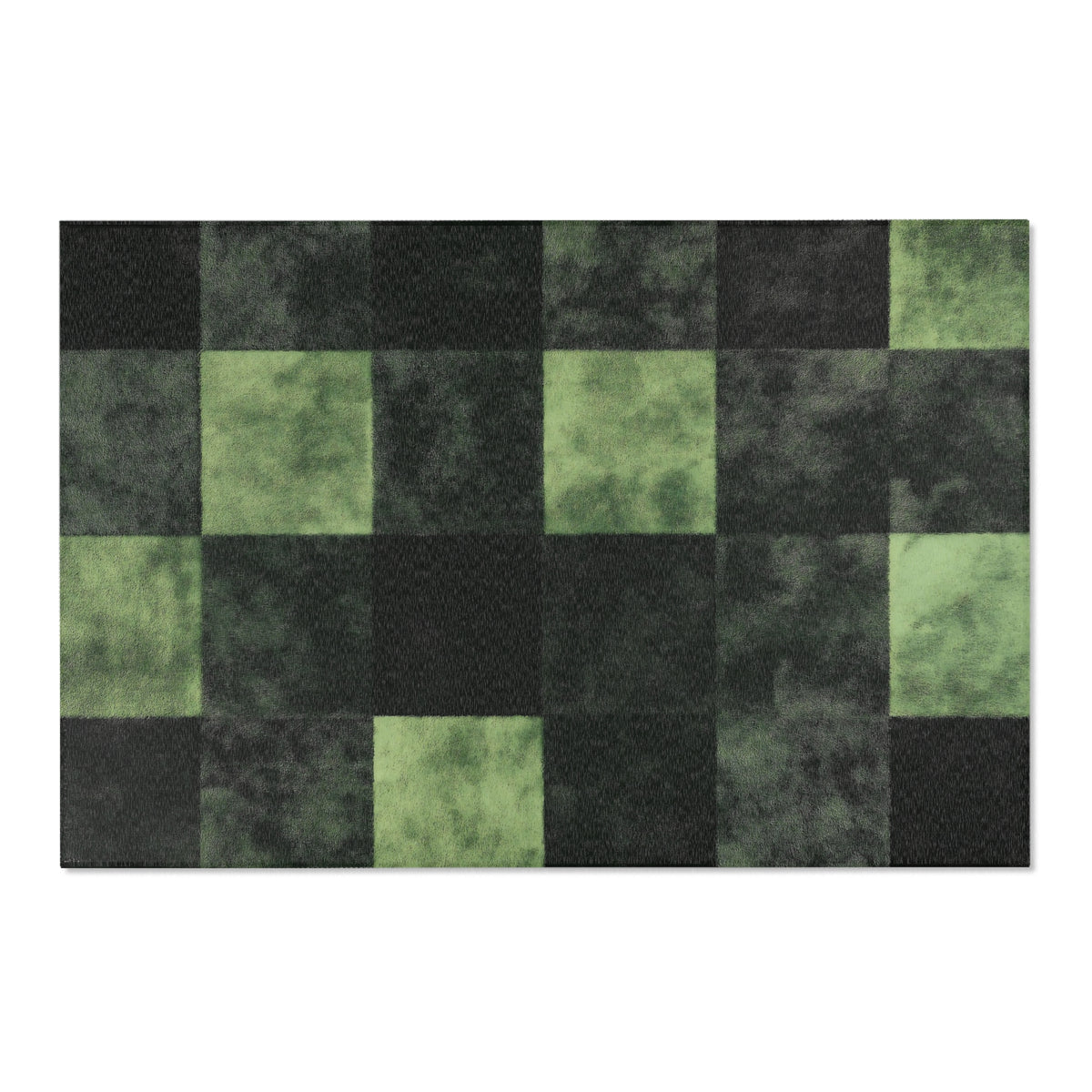 Verdant Grid Rug - Nature-Inspired Modern Geometry