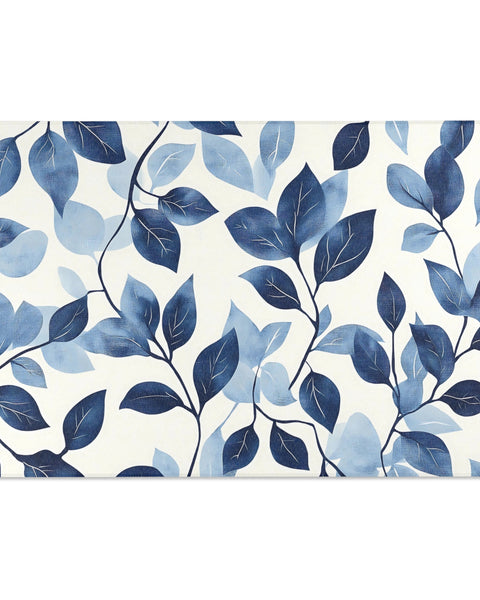 Serenity Blue Leaf Rug - Nature-Inspired Modern Elegance