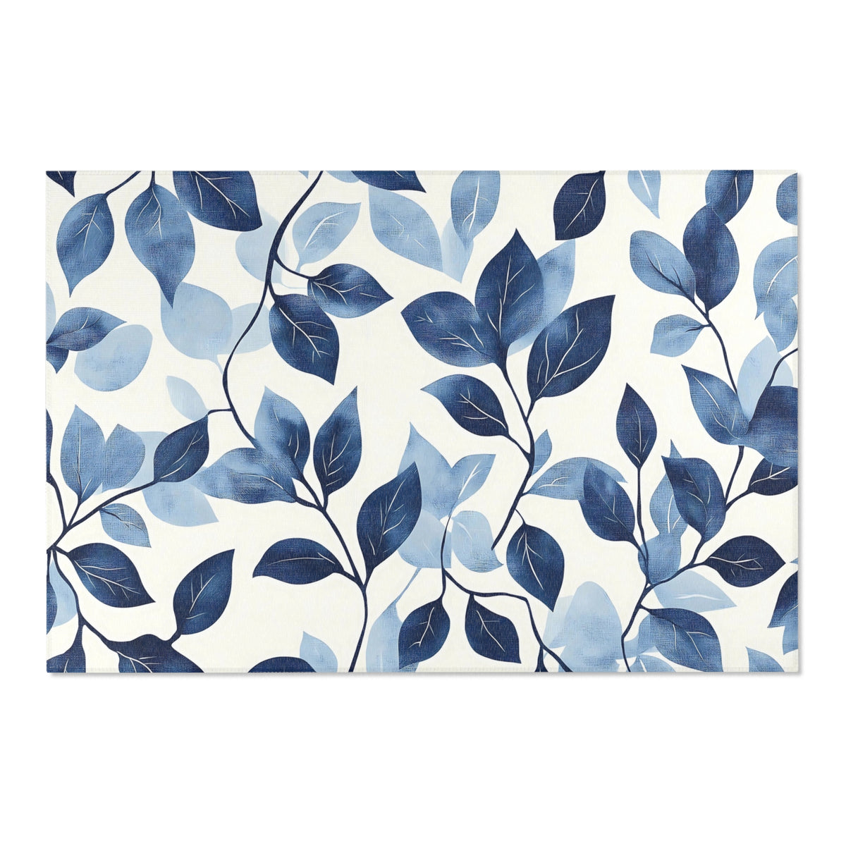 Serenity Blue Leaf Rug - Nature-Inspired Modern Elegance