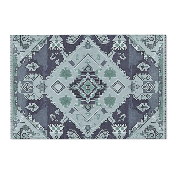 Blue Serenity Meadow Rug - Nature-Inspired Tranquility