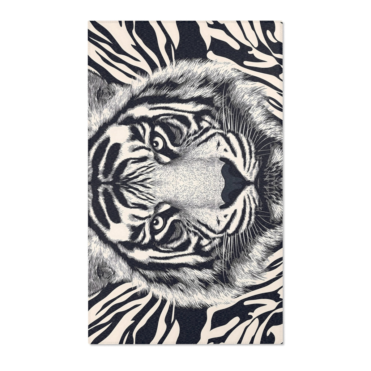 Regal Fusion Rug - Tiger and Zebra-Inspired Elegance