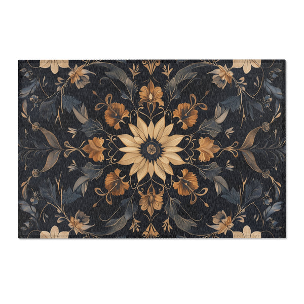 Exotic Dark Flora – Nature-Inspired Area Rug