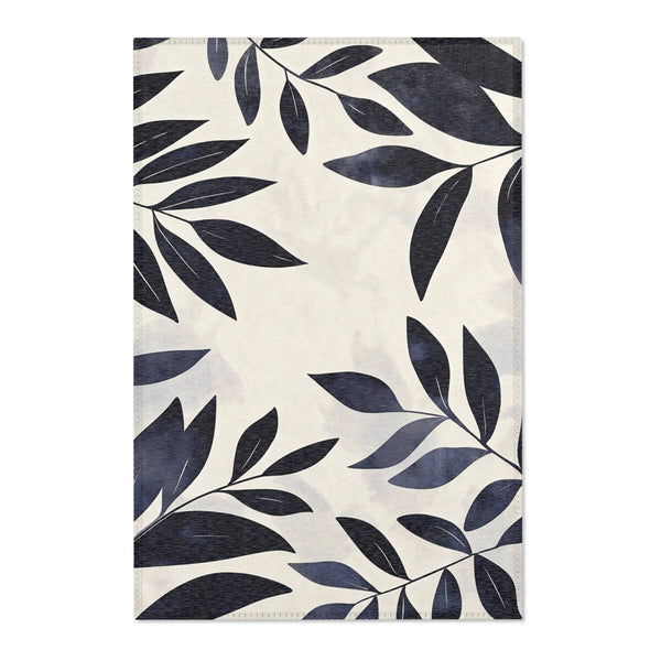 Modern Botanical Rug - Leaf Patterned Indoor Home Décor