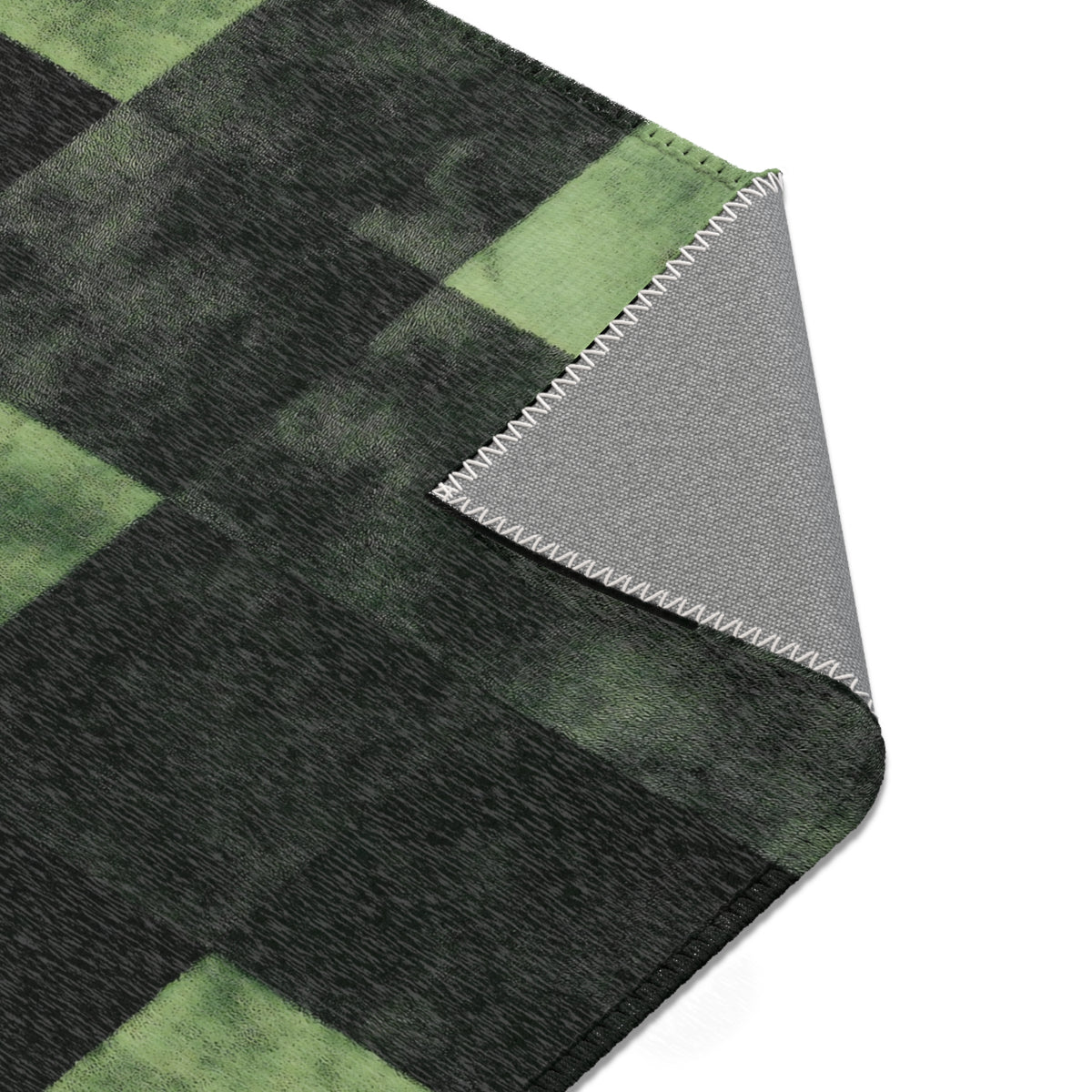 Verdant Grid Rug - Nature-Inspired Modern Geometry