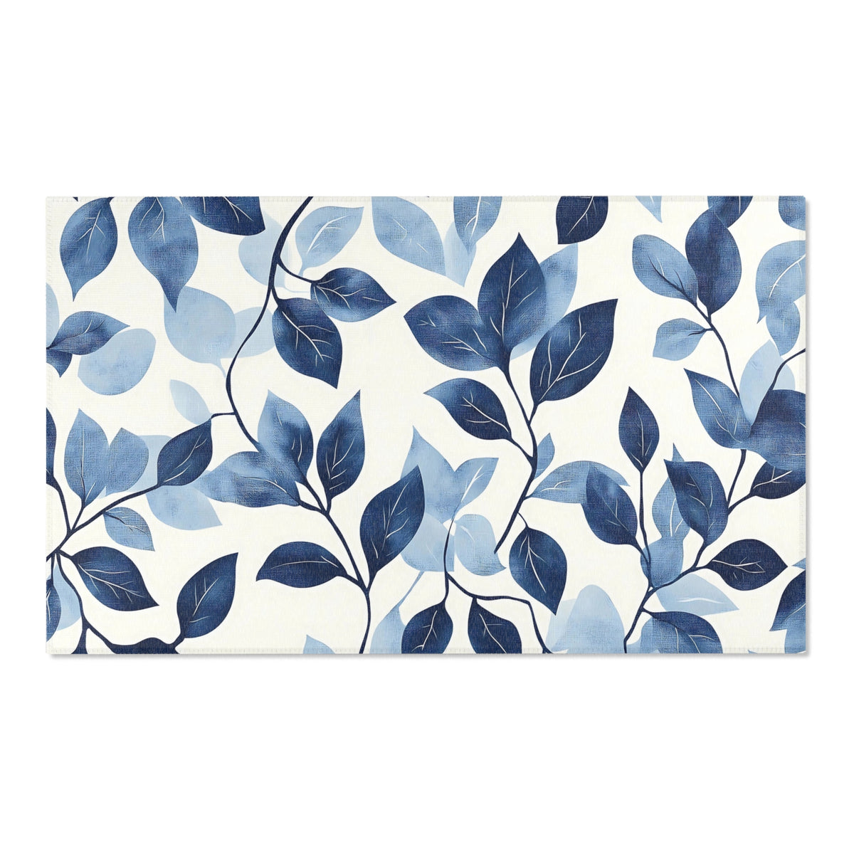 Elegant Blue Leaf Area Rug - Modern Home Decor for Cozy Living Spaces