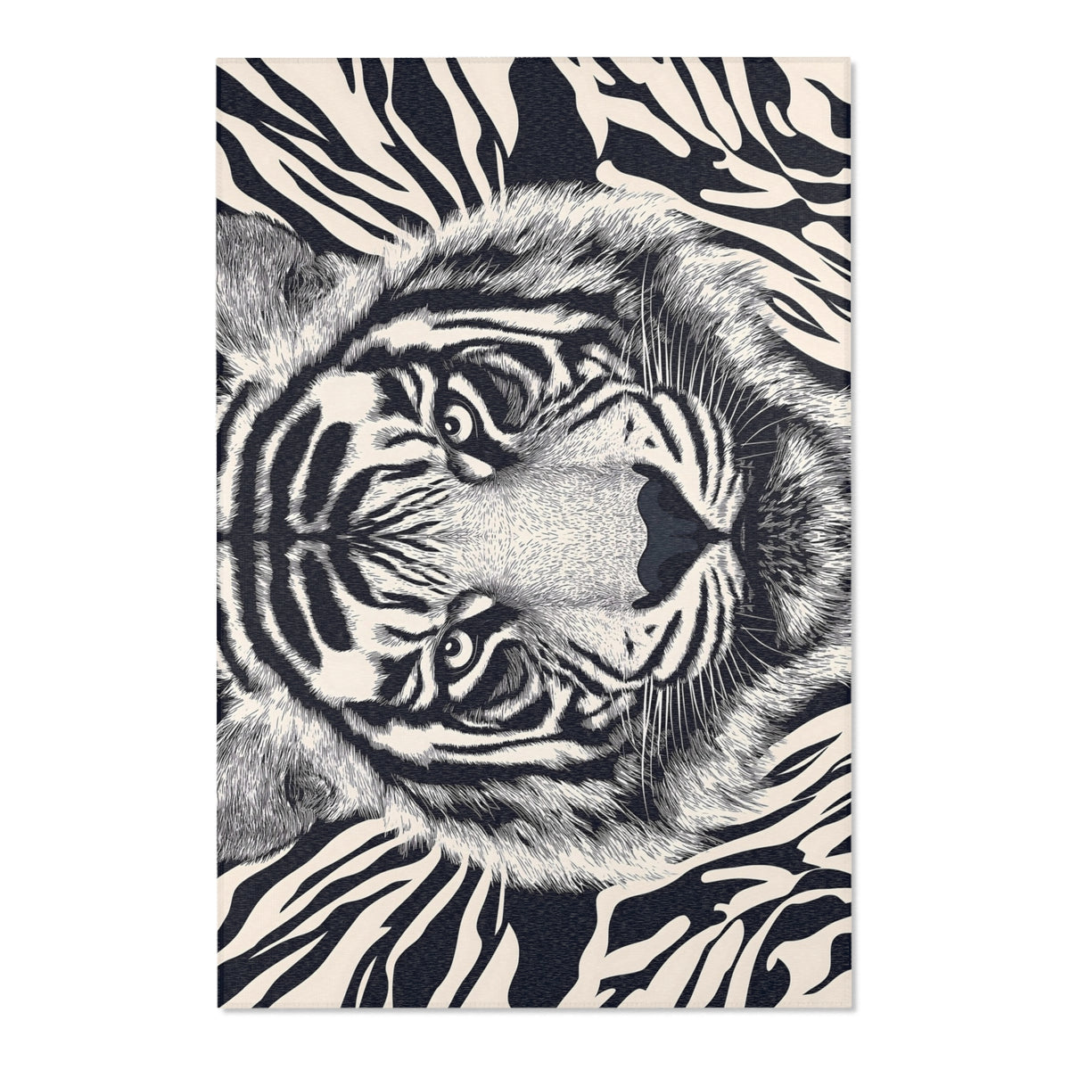 Regal Fusion Rug - Tiger and Zebra-Inspired Elegance