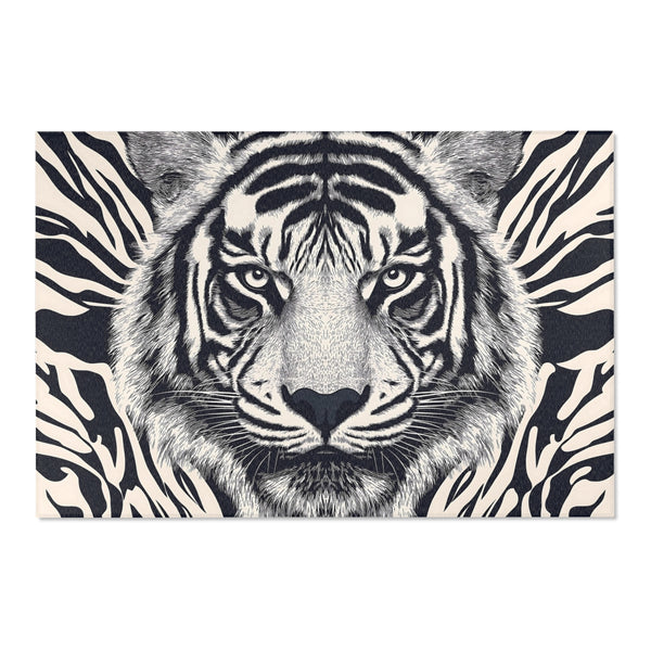 Regal Fusion Rug - Tiger and Zebra-Inspired Elegance