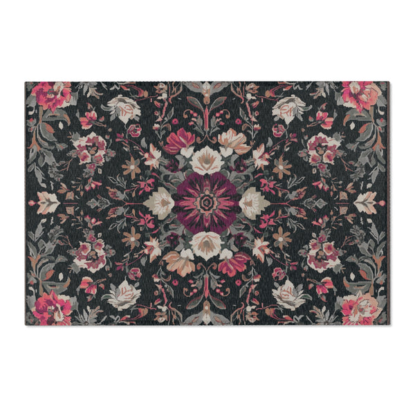 Cherry Midnight Bloom Rug - Nature-Inspired Elegance