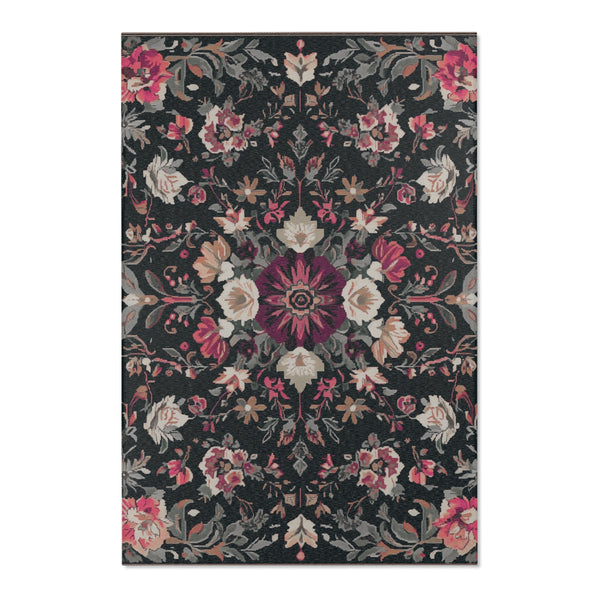 Cherry Midnight Bloom Rug - Nature-Inspired Elegance