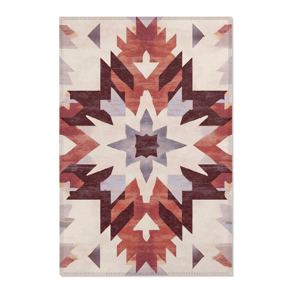 Bohemian Burgundy Luxe Rug - Nature-Inspired Artistic Décor