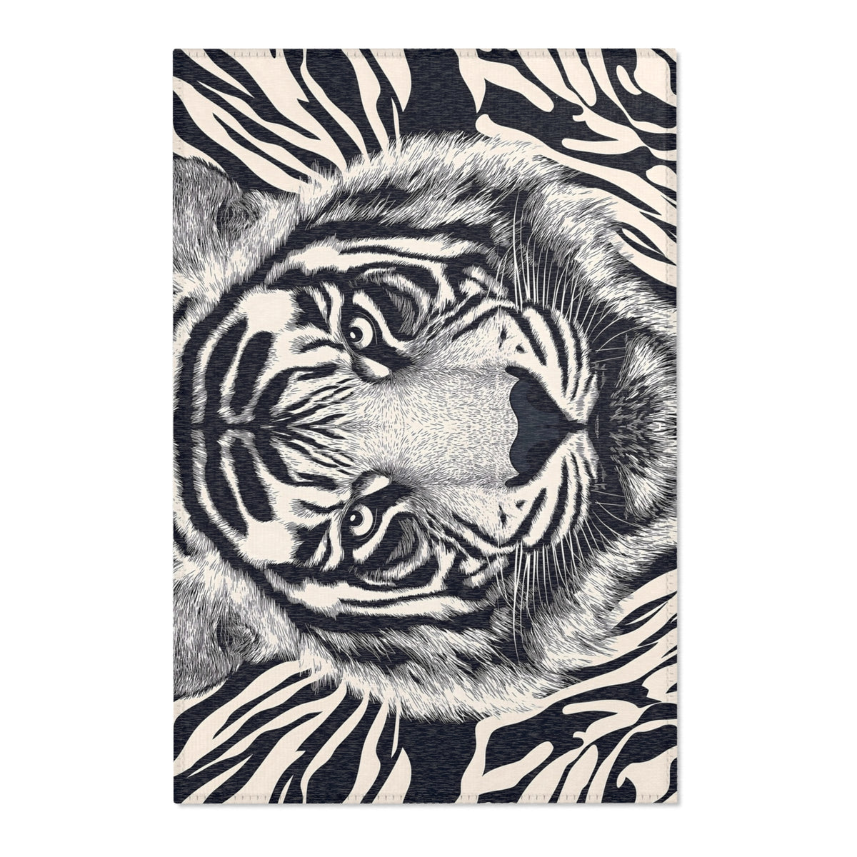 Regal Fusion Rug - Tiger and Zebra-Inspired Elegance