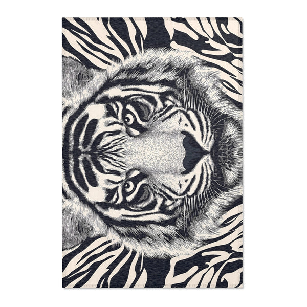 Regal Fusion Rug - Tiger and Zebra-Inspired Elegance