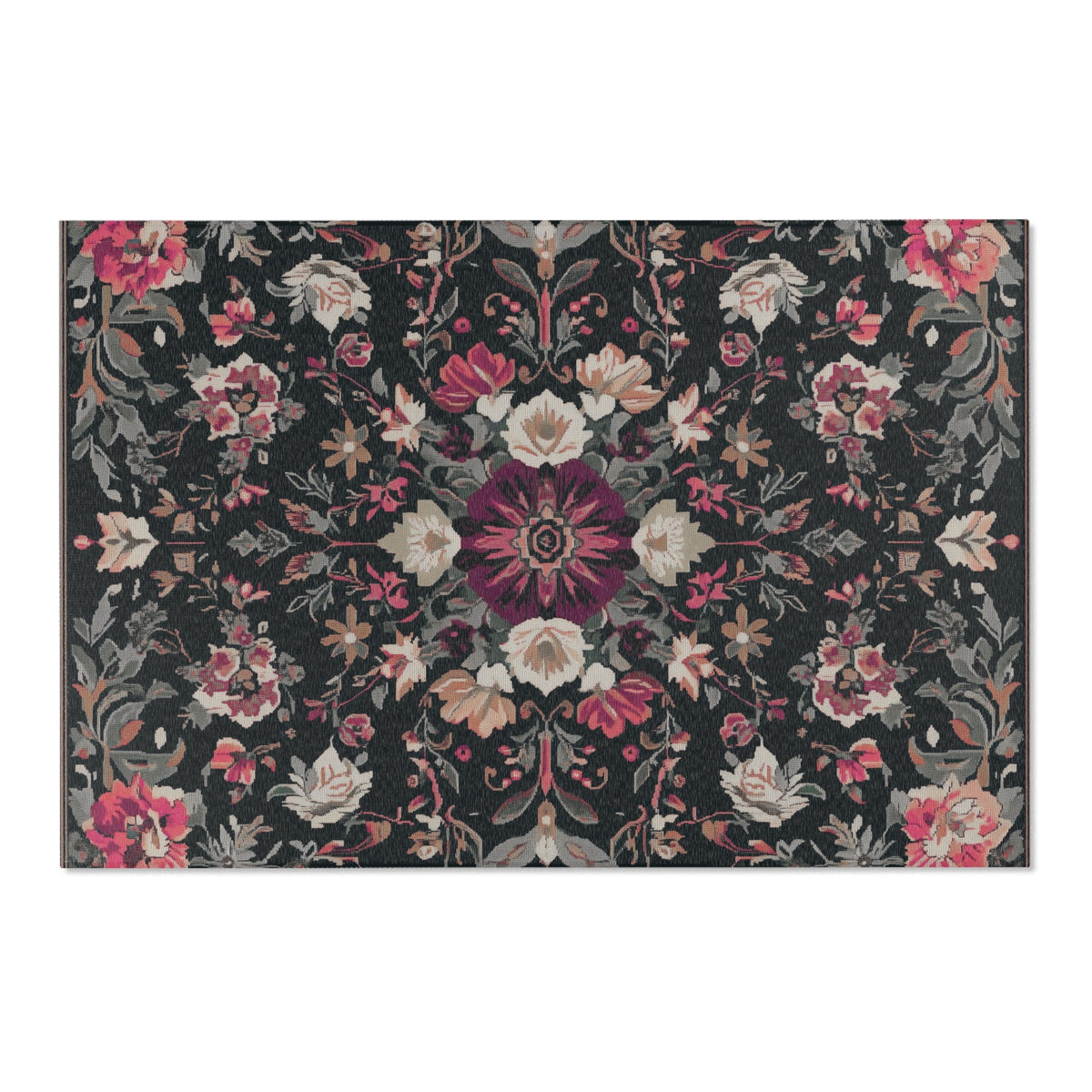 Cherry Midnight Bloom Rug - Nature-Inspired Elegance