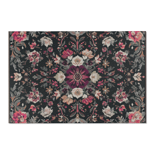 Cherry Midnight Bloom Rug - Nature-Inspired Elegance