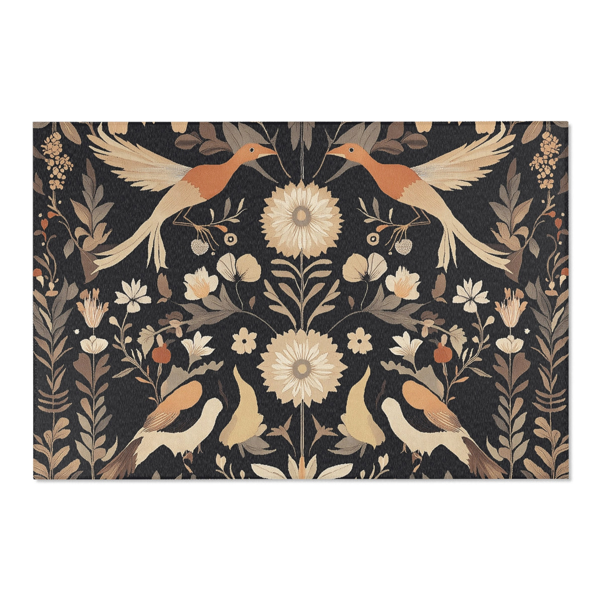 Exotic Birds During Fall – Nature-Inspired Area Rug