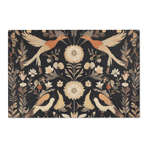 Exotic Birds During Fall – Nature-Inspired Area Rug