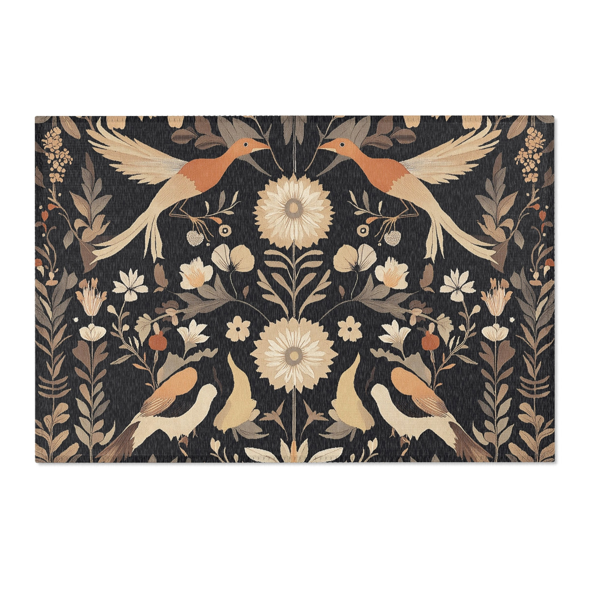 Exotic Birds During Fall – Nature-Inspired Area Rug