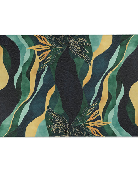 Emerald Current Rug - Flowing Elegance of Nature