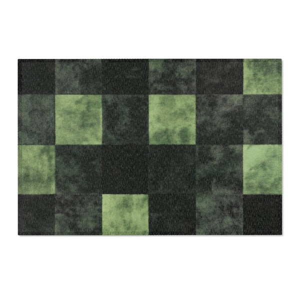 Verdant Grid Rug - Nature-Inspired Modern Geometry