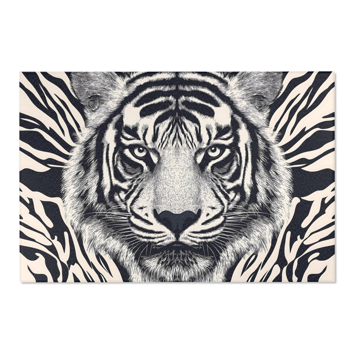 Majestic Tiger Area Rug - Bold Zebra Stripes Design for Home Decor