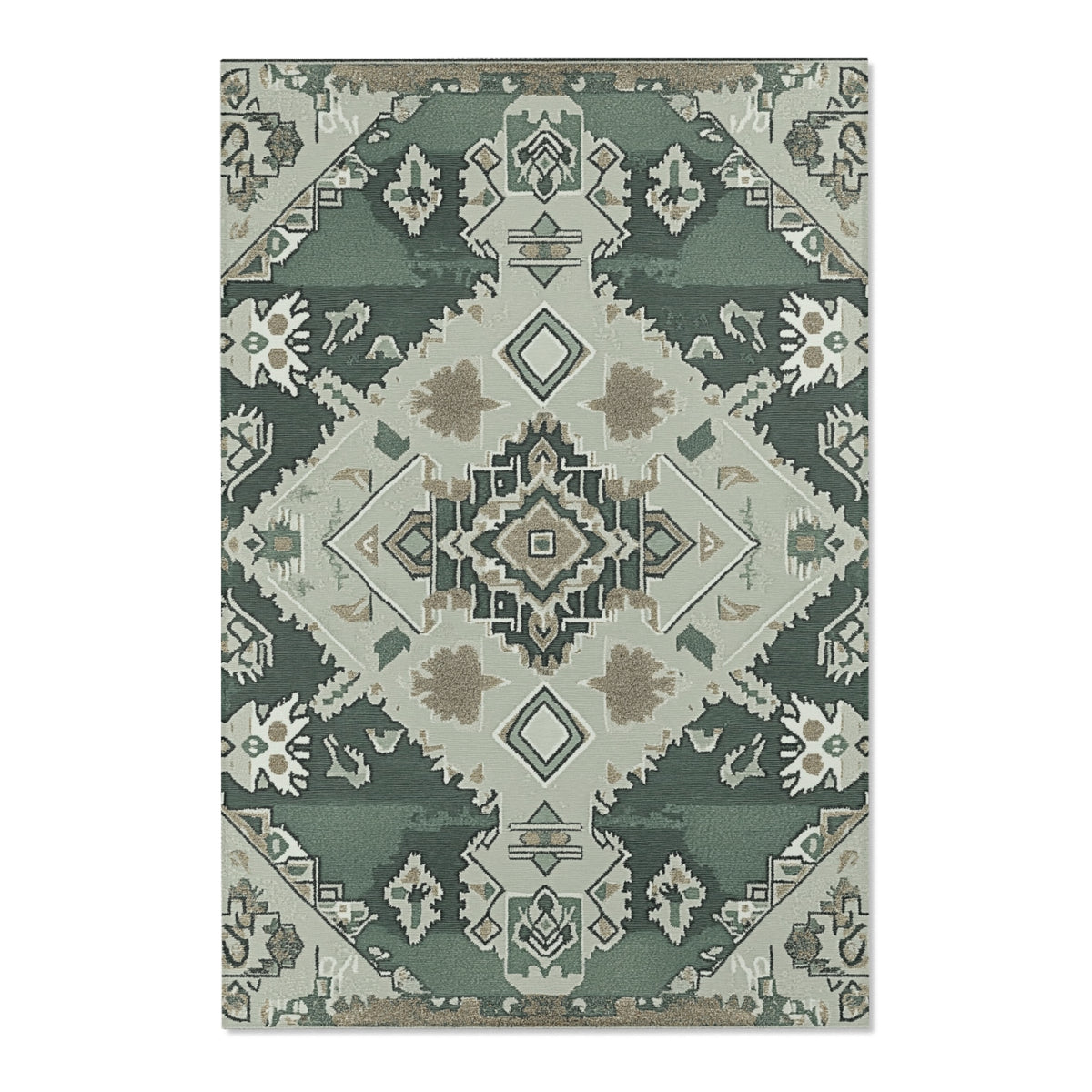 Green Serenity Meadow Rug - Nature-Inspired Elegance