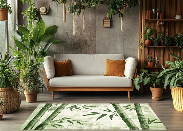 Bamboo Serenity Area Rug - Nature Inspired Home Decor for Tranquil Spaces