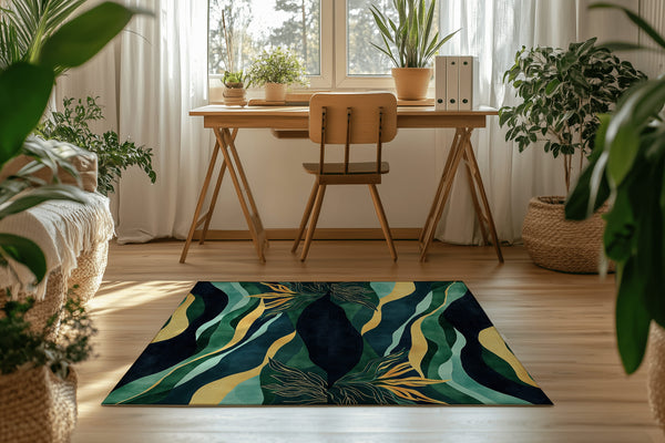 Emerald Current Rug - Flowing Elegance of Nature