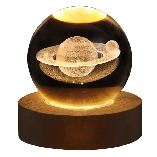 GlowSphere™ Crystal Ball Lamp - districtoasis - Saturn