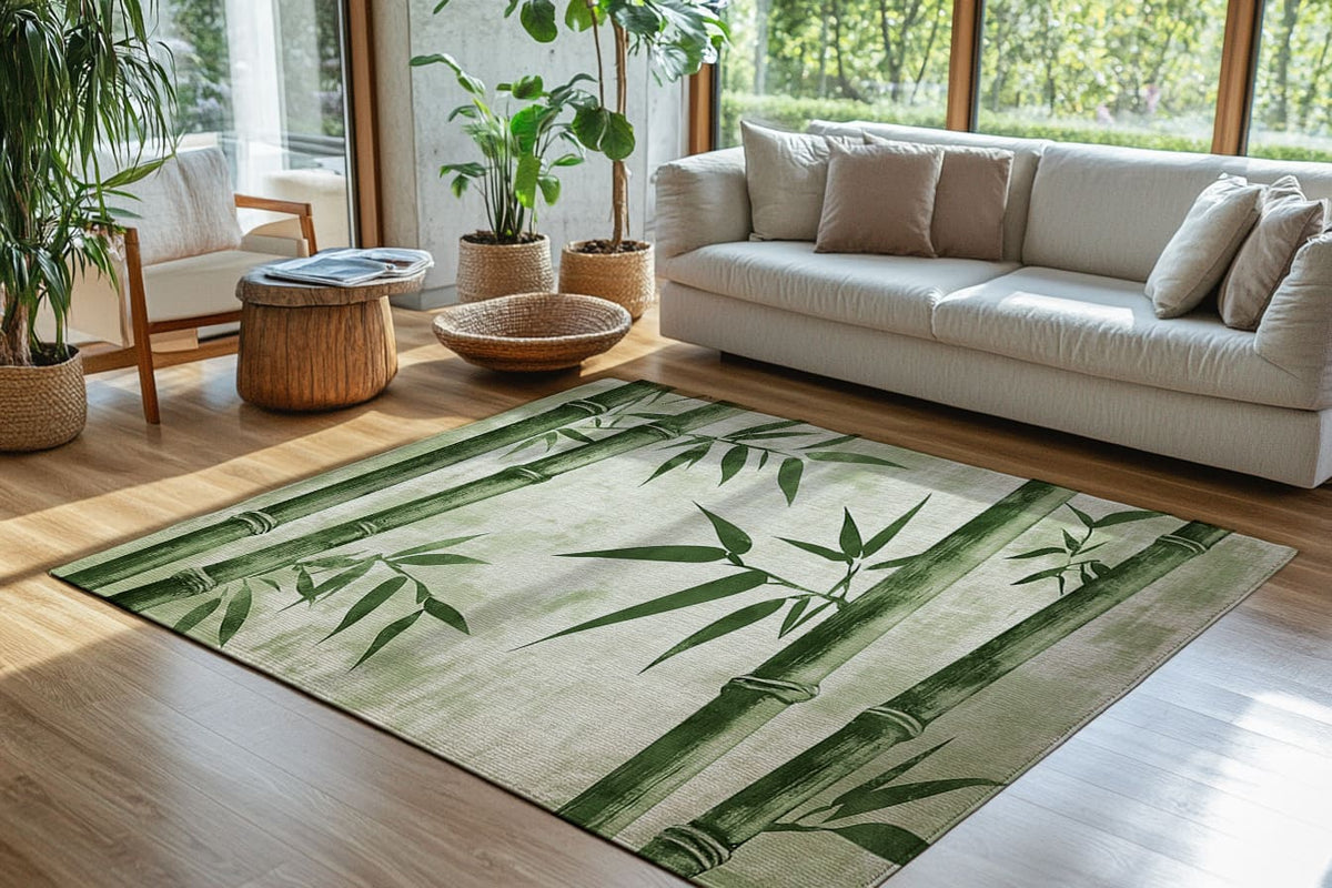 Bamboo Harmony Rug - Tranquil Nature-Inspired Home Décor