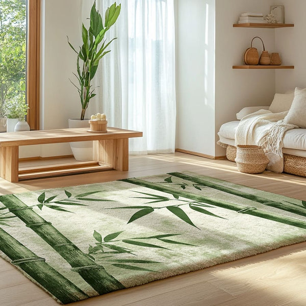 Bamboo Serenity Area Rug - Nature Inspired Home Decor for Tranquil Spaces